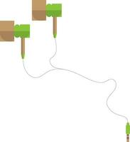 Earphone in blue, green and brown color. vector