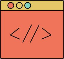 Colorful programming code icon. vector
