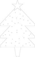 Line art illustration of Xmas Tree for Christmas celebration. vector