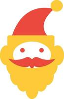 Santa claus face with mustache and hat. vector