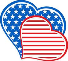 American Flag colors heart design. vector