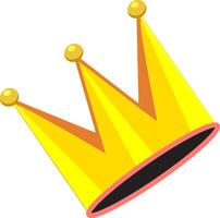 Flat style crown icon in yellow color. vector