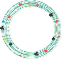 Circular frame with playing card symbols. vector