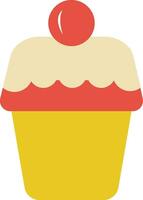 Cup cake in yellow and red color. vector