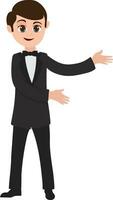 Cartoon character of a young groom. vector