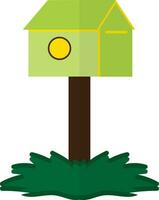Birdhouse icon for nest concept in half shadow. vector