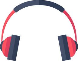 Isolated Headphone icon in red and blue color. vector