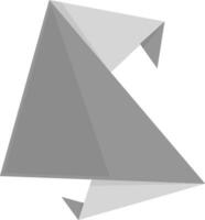 Gray triangle with black. vector