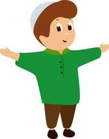 Cartoon character of a Islamic Boy. vector