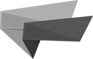 Blank gray and black ribbon. vector