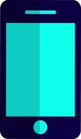 Half shadow of smart phone icon in isolated. vector