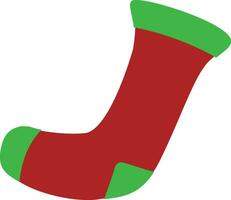 Isolated sock icon in red and green color. vector