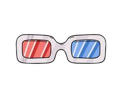 3D cinema glasses, realistic 3d eye glasses. Illustration for printing, backgrounds and packaging. Image can be used for greeting cards, posters and stickers. Isolated on white background. vector