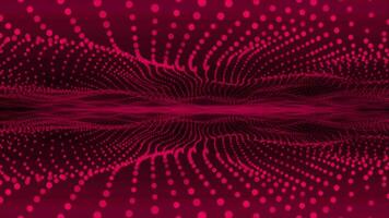Magenta red particles flowing Fluid waves background. Abstract Liquid Pattern background video