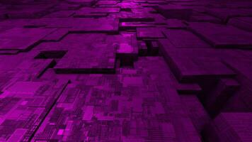 Pink computer chipset pattern 3d futuristic technology background video