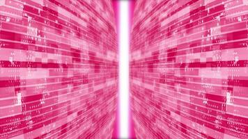 3D Magenta red striped box pattern moving technology 3d cyberspace with light rays video