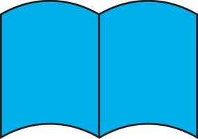 Blue open book on white background. vector