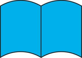 Blue open book on white background. vector