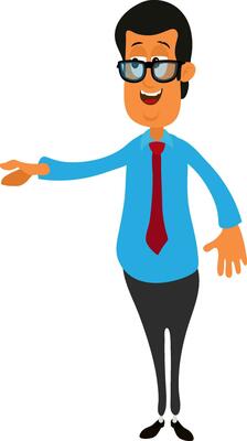 Cartoon character of a businessman.