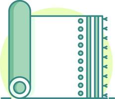 Flat style Mat roll icon in green and white color. vector