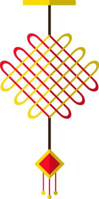 Chinese knot with tassel for new year concept in half shadow.