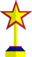 Isolated star trophy in flat style. vector