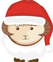 Character of sheep wearing hat. vector