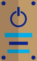 Brown and blue power button. vector