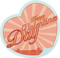 Stylish Text Happy Valentine's Day on Creative Heart. vector