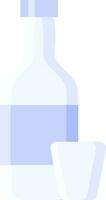 Illustration of Bottle With Glass Icon in Flat Style. vector