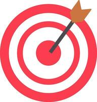 Red target arrow with bullseye icon. vector