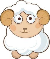 Character of a standing sheep. vector