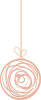 Rounded hanging ball with ribbon. vector
