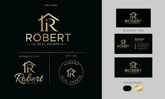 robert real inmuebles logo y negocio marca modelo vector