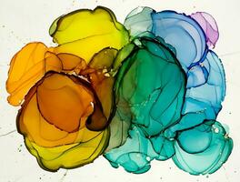 Colorful alcohol ink abstract background photo