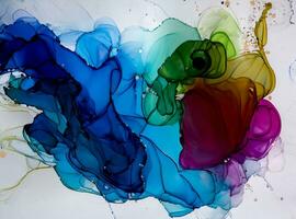 Colorful alcohol ink abstract background photo