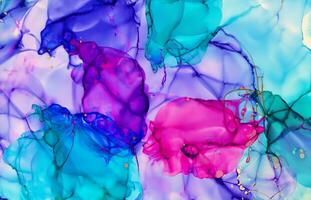 Colorful alcohol ink abstract background photo