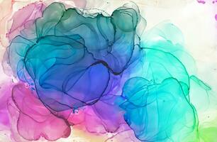 Colorful alcohol ink abstract background photo