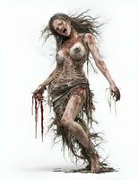scary zombies on white background photo