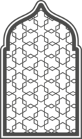 Ramadan fenêtre avec modèle. arabe Cadre de mosquée porte. islamique conception modèle. Oriental décoration avec ornement. png