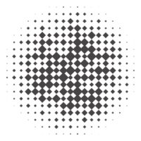 Circle dots with halftone pattern. Round gradient background. Element with gradation points texture. Abstract geometric shape. png