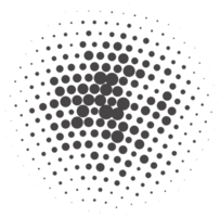 Circle dots with halftone pattern. Round gradient background. Element with gradation points texture. Abstract geometric shape. png