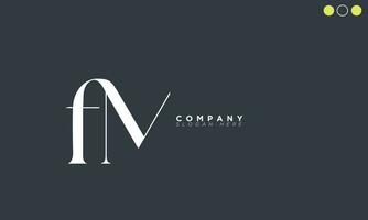 FM Alphabet letters Initials Monogram logo MF, F and M vector