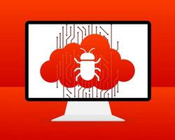 Virus cloud. Searching virus. Microbe icon. Cyber secure vector