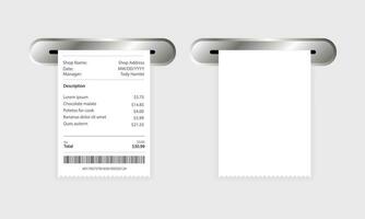 Receipt icon in a flat style isolated. Invoice sign. Vector illustration.