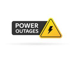 Power outage symbol. Electricity symbol on yellow caution triangle with text vector