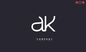 AK Alphabet letters Initials Monogram logo KA, A and K vector