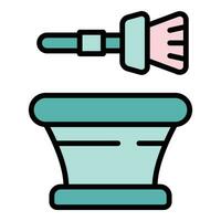 Hair coloring brush icon vector flat