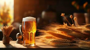 Beer and grain background photo