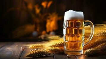 Beer and grain background photo